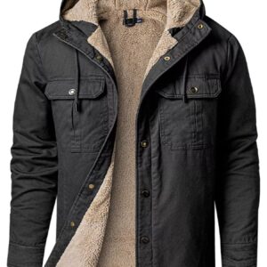 Chaqueta con capucha y forro tipo sherpa