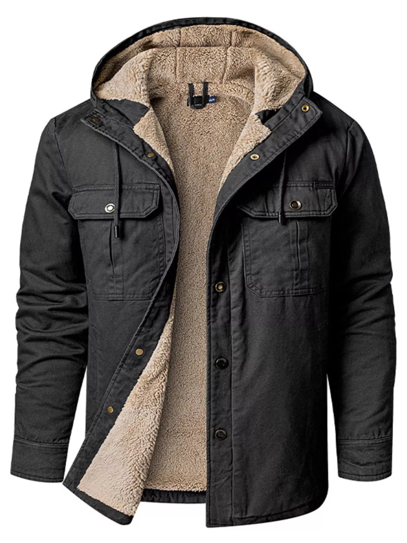 Chaqueta con capucha y forro tipo sherpa