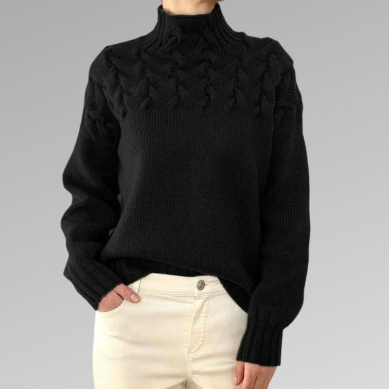 Jersey de ochos con cuello alto para mujer - Imagen 2