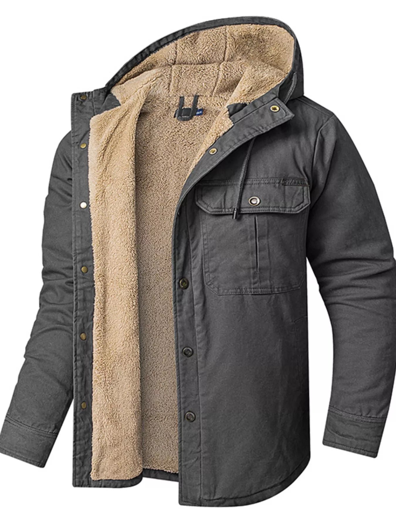 Chaqueta con capucha y forro tipo sherpa - Imagen 2