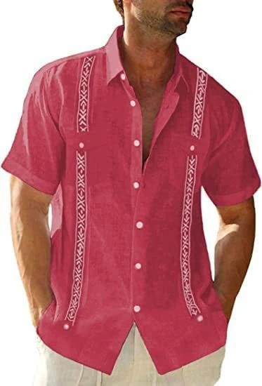 Camisa cubana de manga corta estampada - Imagen 3