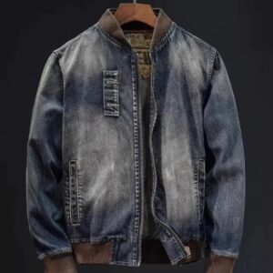 Bomber vaquera lavada con botones