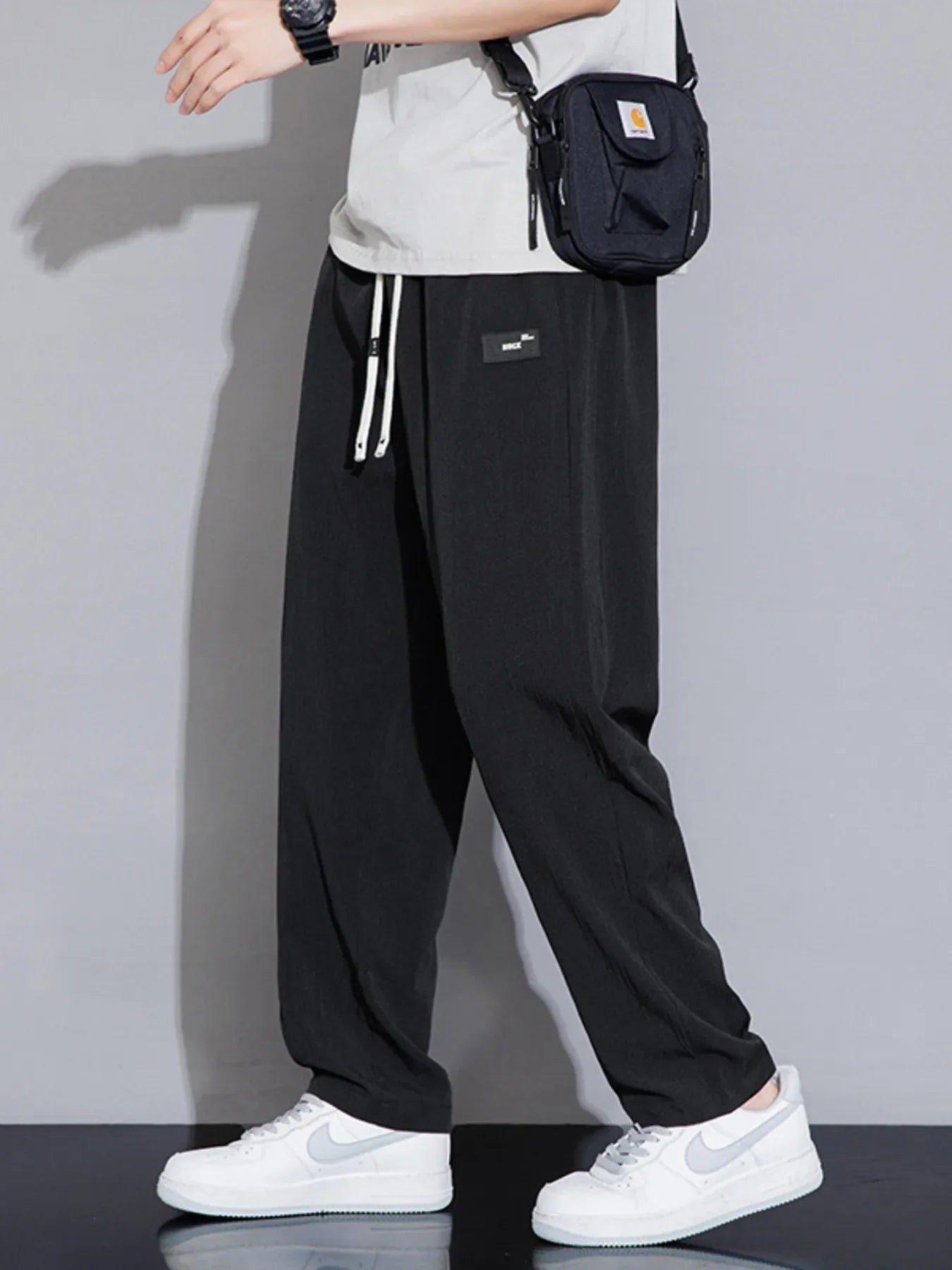 Pantalón holgado con cordón y caída ancha - Imagen 3