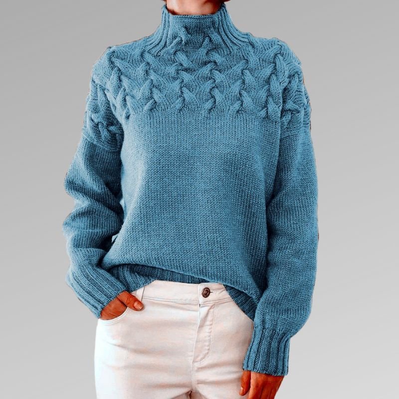 Jersey de ochos con cuello alto para mujer