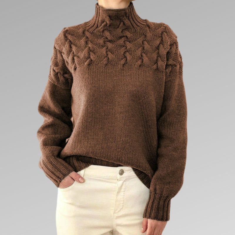 Jersey de ochos con cuello alto para mujer - Imagen 3