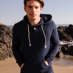 Sudadera henley de felpa con mezcla de bambú