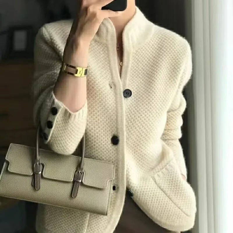Chaqueta de punto con botones para mujer