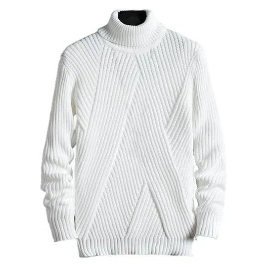 Jersey de cuello alto con canalé grueso