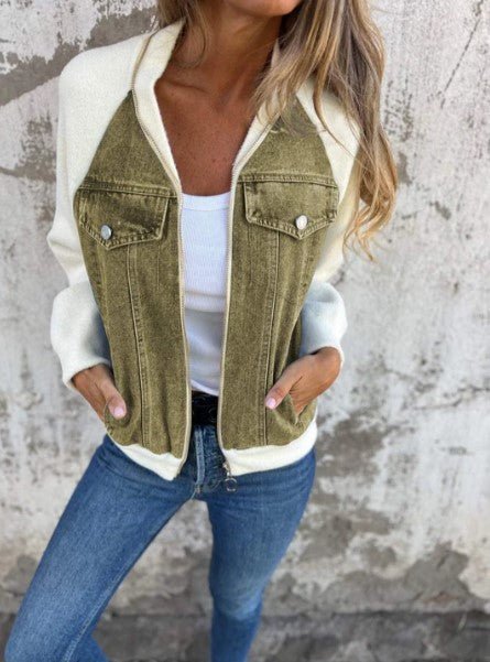 Chaqueta de punto y denim para mujer - Imagen 2