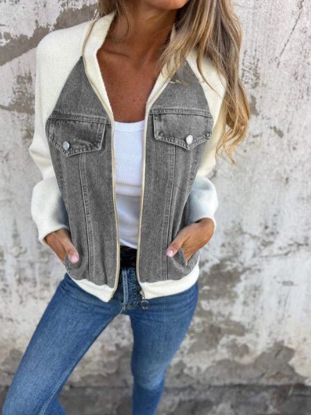 Chaqueta de punto y denim para mujer - Imagen 3