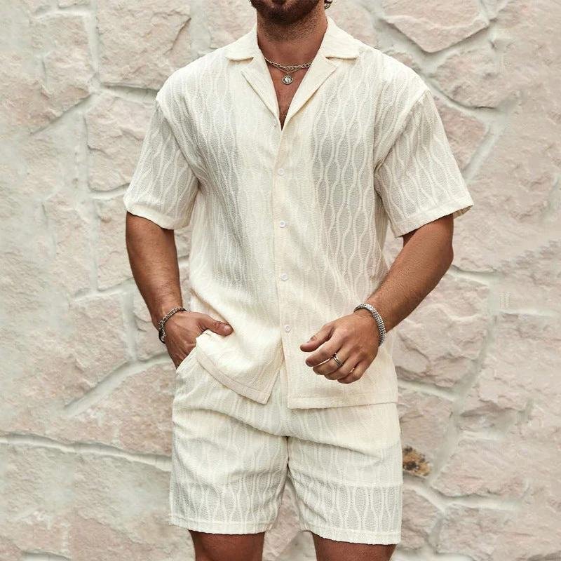 Conjunto de verano: camisa de solapa y shorts