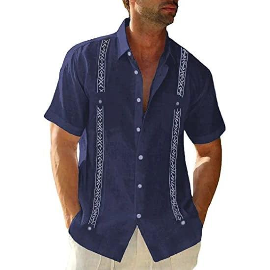 Camisa cubana de manga corta estampada - Imagen 2