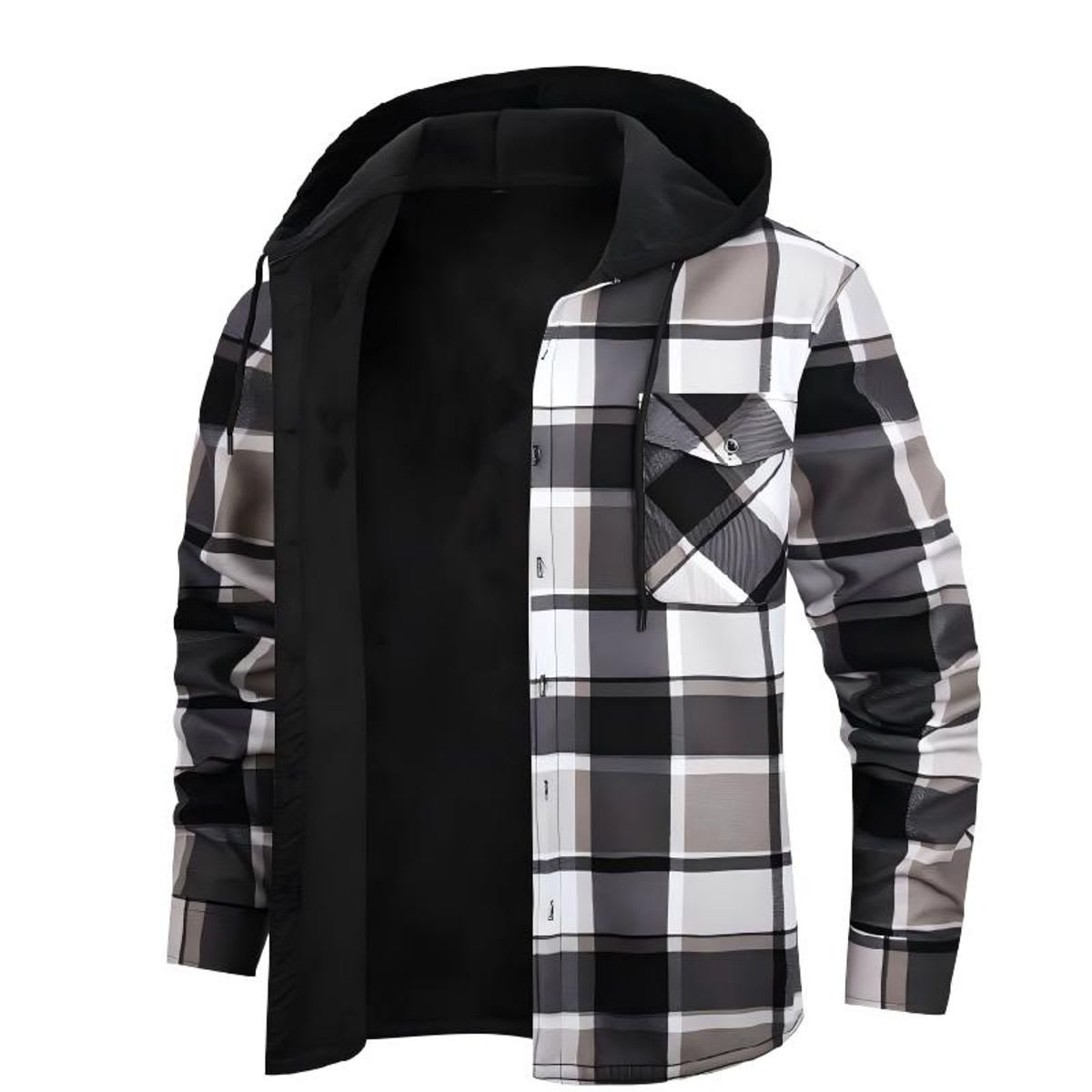 Sobrecamisa de franela con capucha y forro
