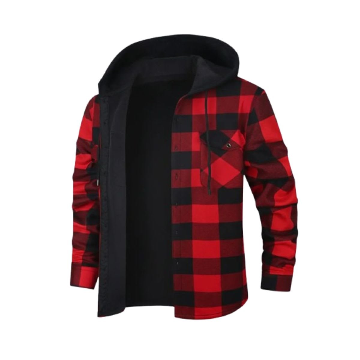 Sobrecamisa de franela con capucha y forro - Imagen 3