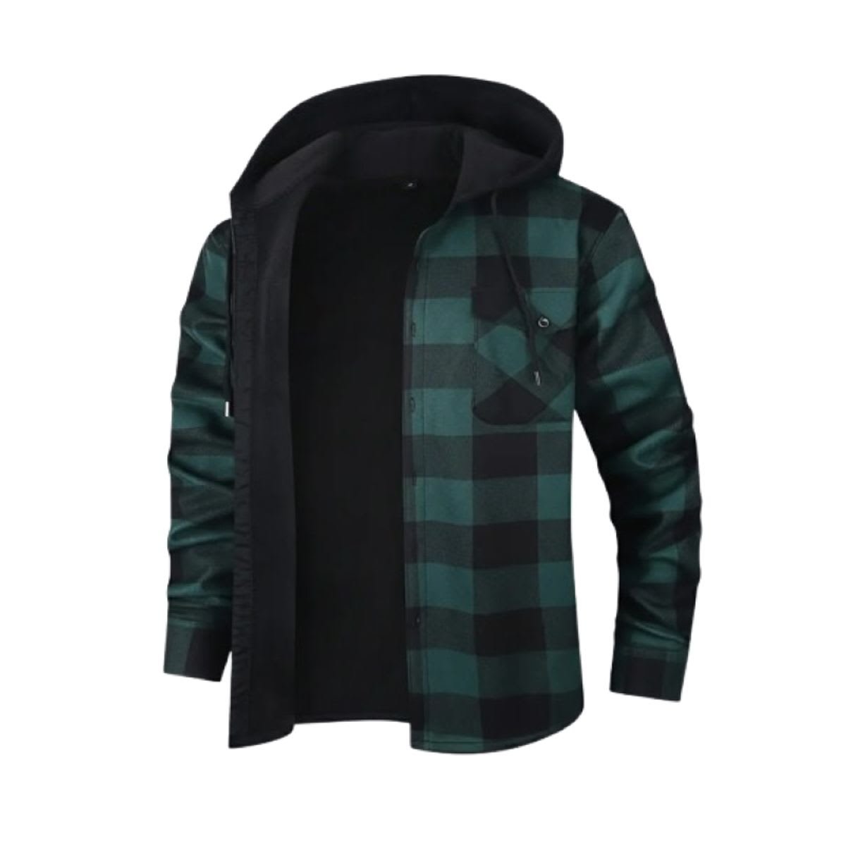 Sobrecamisa de franela con capucha y forro - Imagen 2